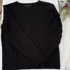 Lillusory Women Black Cable Knit Sweater Size XL